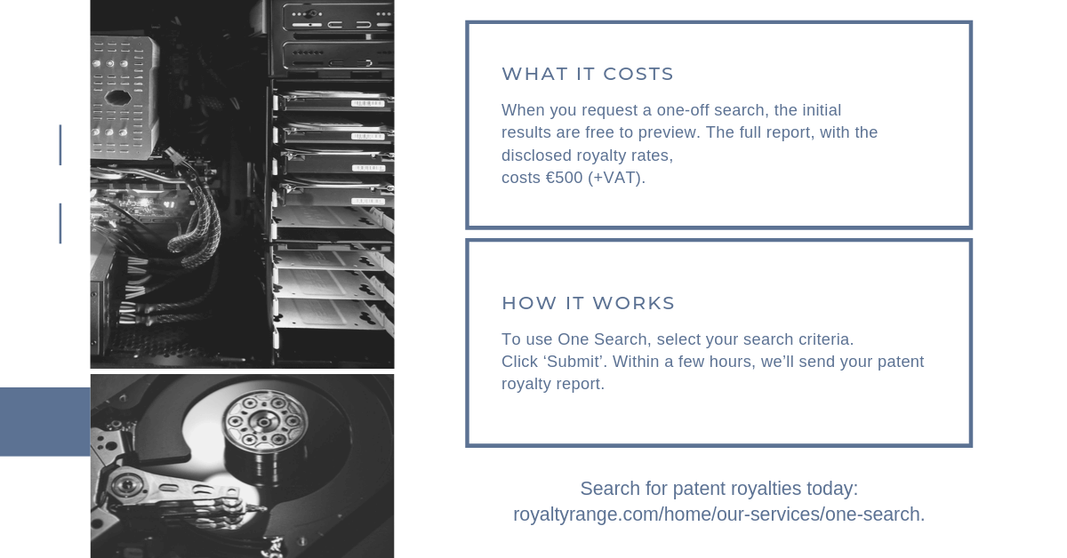 Our patent royalty rate database