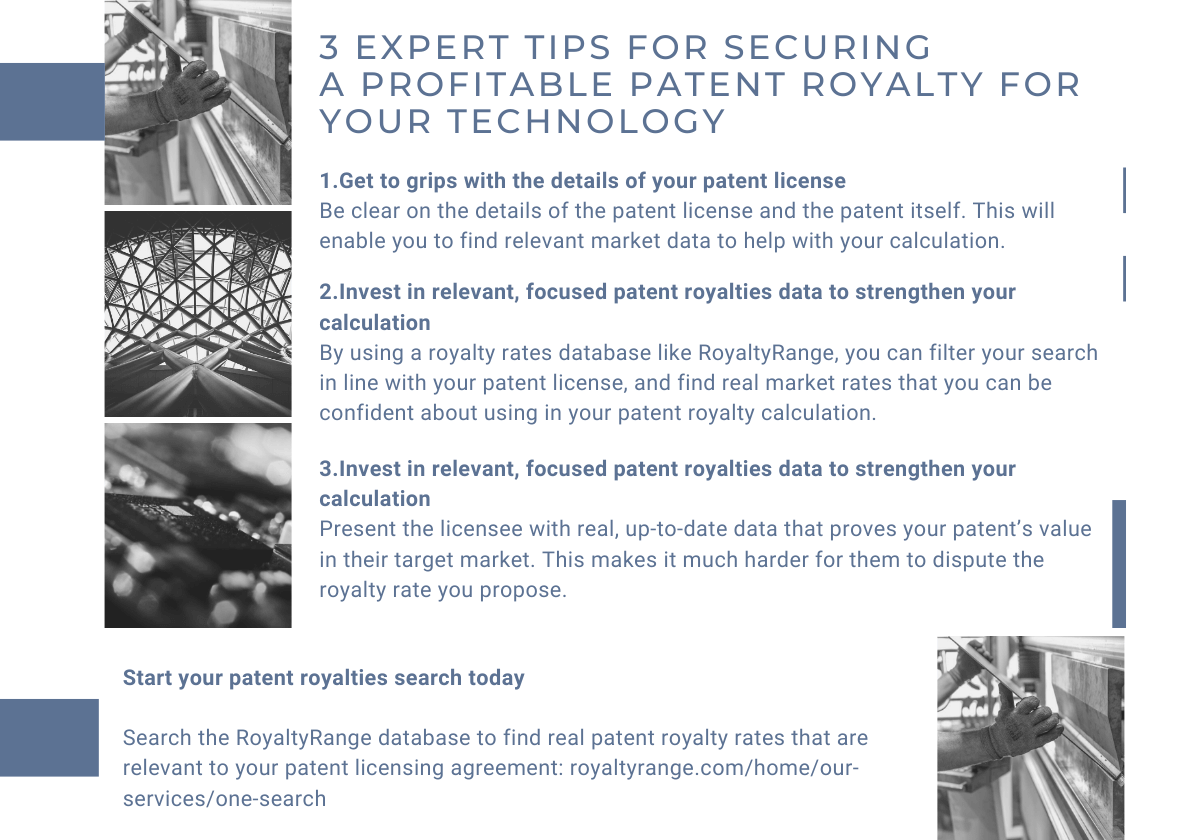 3 expert tips for securing a profitable patent royalty for your technology